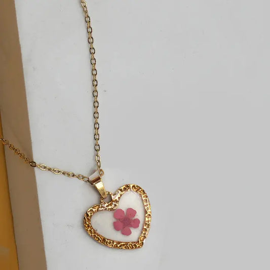 18K Stainless Steel Tarnish Free Flower Necklace