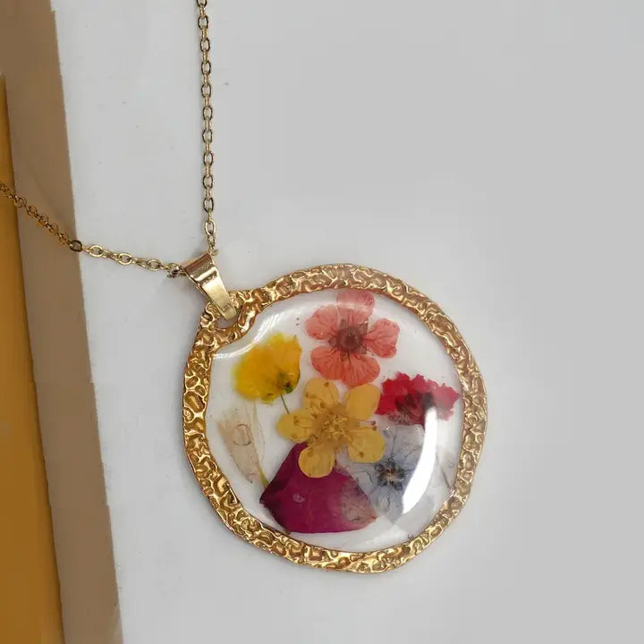18K Stainless Steel Tarnish Free Flower Necklace